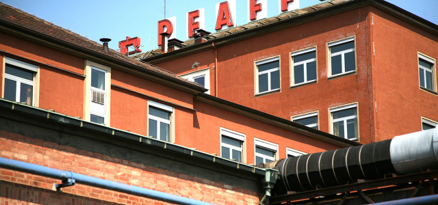 Pfaffgebäude mit Schriftzug 'Pfaff'