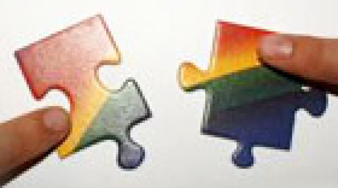 Zwei Puzzleteile werden zusammengefügt © S. Hofschlaeger/pixelio