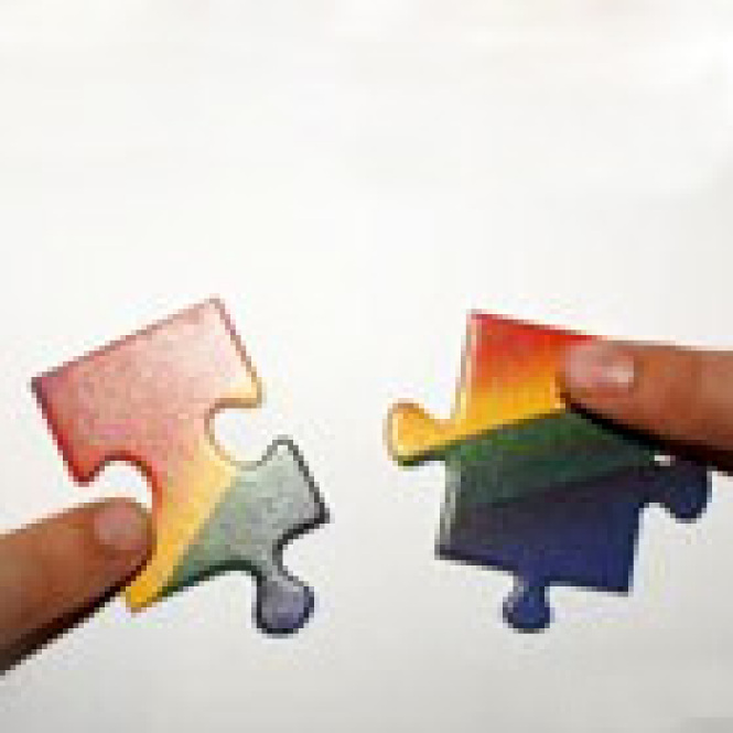 Zwei Puzzleteile werden zusammengefügt © S. Hofschlaeger/pixelio