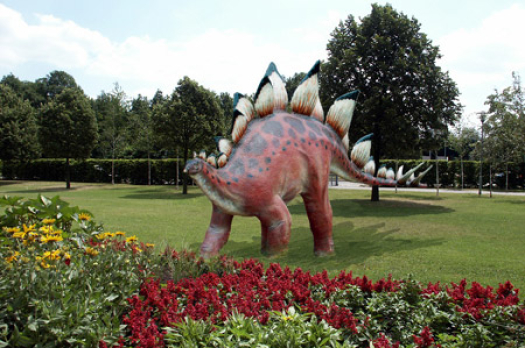 Dinosaur exhibit at the Gartenschau (Garden Fair)