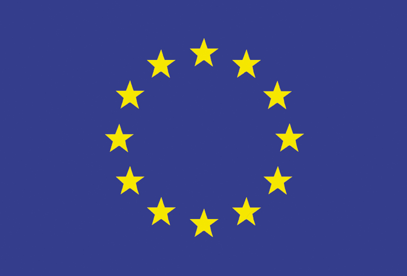 Die Europaflagge besteht aus einem Kranz aus zwölf goldenen, fünfzackigen, sich nicht berührenden Sternen auf azurblauem Hintergrund. 
