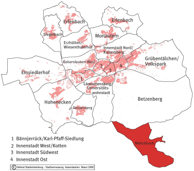 Der Ortsbezirk Mölschbach auf der Stadtkarte