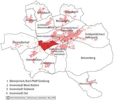 Der Ortsbezirk Bännjerrück auf der Stadtkarte