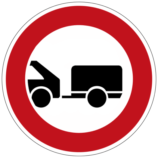 Verkehrsschild: Verbot für Anhänger 