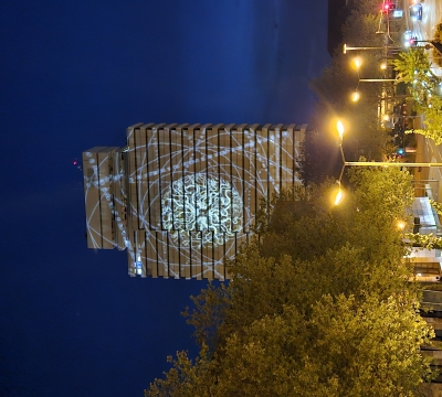 Die Lichtinstallation am Rathaus