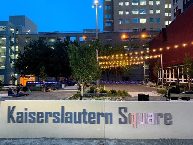 Der neu gestaltete Kaiserslautern Square in Davenport, Iowa. © Kyle Carter