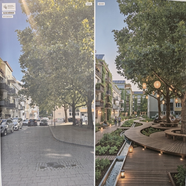 Der Raiffeisenplatz wird in der Vision zu einem grünen Ort für Begegnungen. © Stadt Kaiserslautern