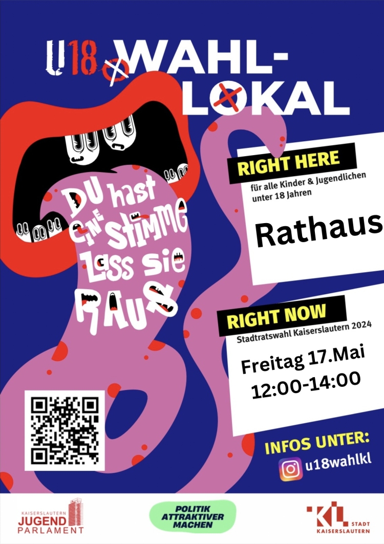 Das Plakat der U18-Wahl. © Stadt Kaiserslautern