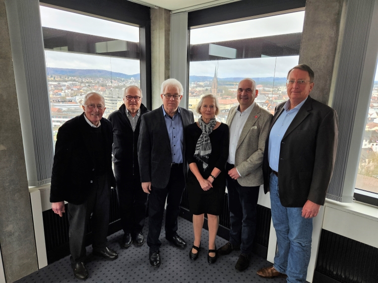 Kulturdezernent Manfred Schulz (2.v.r.) mit dem Vorstand der Freunde der Deutschen Radio Philharmonie. Links Präsident Kurt Bohr, rechts Kulturreferatsleiter Christoph Dammann. © Stadt Kaiserslautern