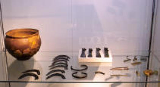 Vasen und Werkzeuge in einer Vitrine © Stadtverwaltung Kaiserslautern