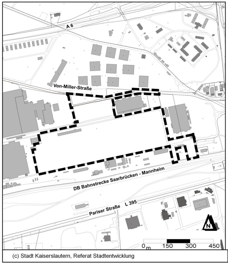 Die Graphik zeigt den Bebauungsplangeltungsbereich © Stadt Kaiserslautern