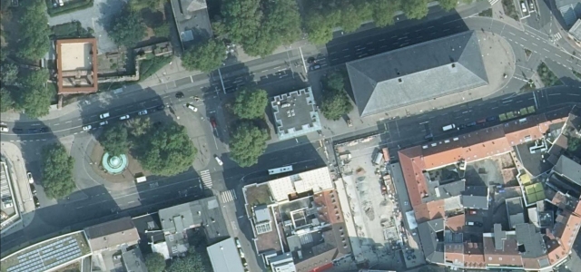 Luftbild des Bereichs der Baumaßnahme Neue Stadtmitte