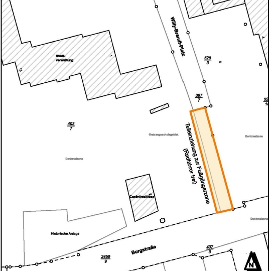 Die Graphik zeigt den Bereich, der eingezogen wird.