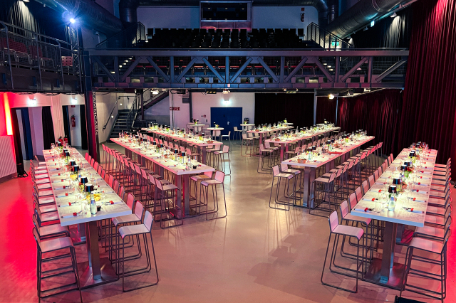 Das Kasino in der Kammgarn mit Bankettbestuhulung ohne BesucherInnen. © André Gmür