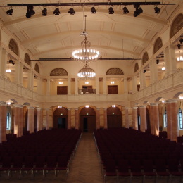 The 'Großer Saal' of the Fruchthalle from the stage.