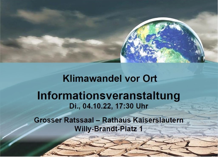 Teilausschnitt des Flyers zur Bürgerinformationsveranstaltung Klimawandel vor Ort. © Stadt Kaiserslautern