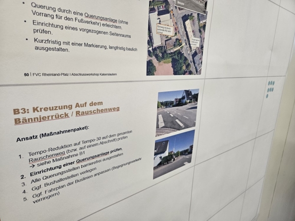 Das Bild zeigt ein Plakat mit Maßnahmen aus dem Fußverkehrs-Check.