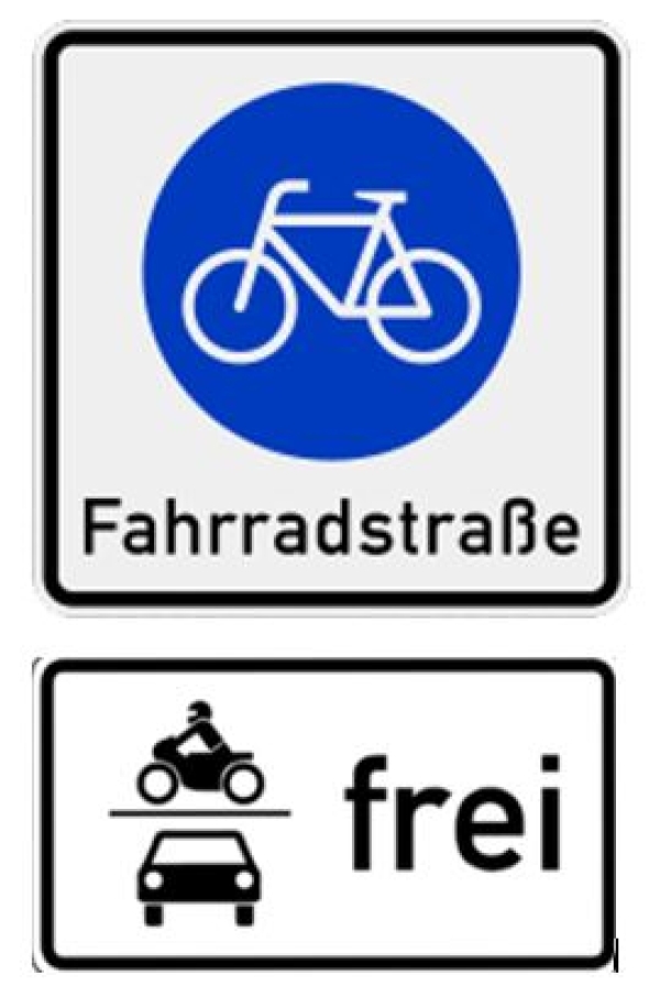 Verkehrsschild für Fahrradstraßen
