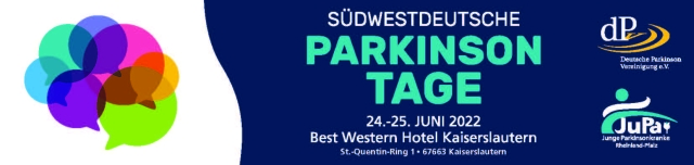 Banner für die Südwestdeutschen Parkinson Tage am 24.-25. Juni 2022 in Best Western Hotel Kaiserslautern © Südwestdeutsche Parkinson Tage 