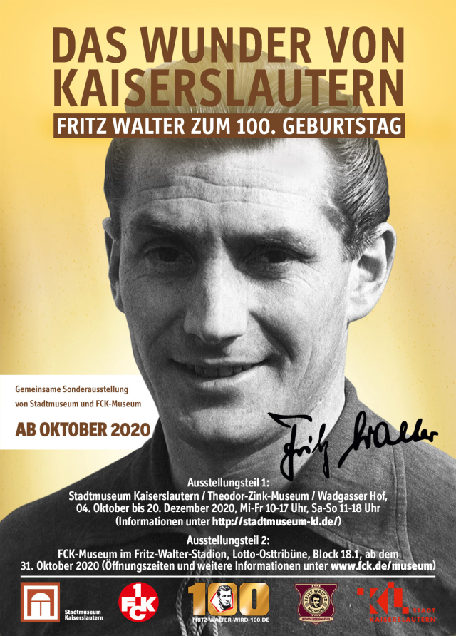 Ein Plakat mit dem Bild von Fritz Walter © Stadtmuseum