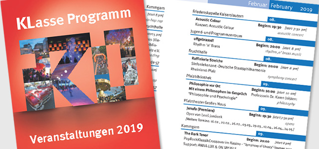 Deckblatt und Innenseite der Veranstaltungsbroschüre 2019